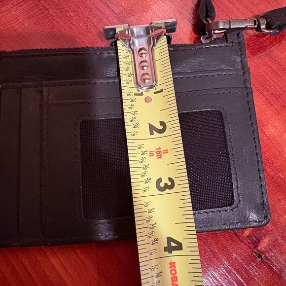 Black Leather Wristlet Card Holder - Picture 11 of 11